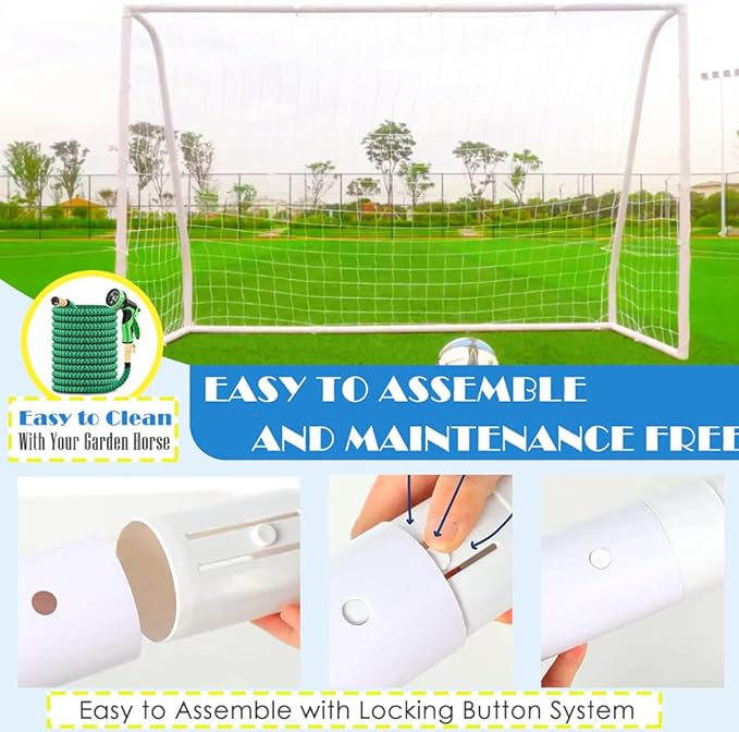 KATARUS Soccer Goal 12x6FT/10x6.5FT/8x6FT/8x5FT/6x4FT Outdoor Soccer Net Goals