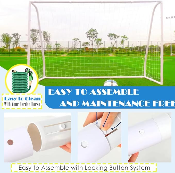 KATARUS Soccer Goal 12x6FT/10x6.5FT/8x6FT/8x5FT/6x4FT Outdoor Soccer Net Goals