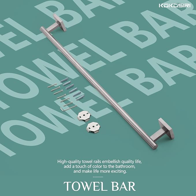 KOKOSIRI Towel Holder Bathroom Accessories Towel Bar 24 Inch B4005BR-L24