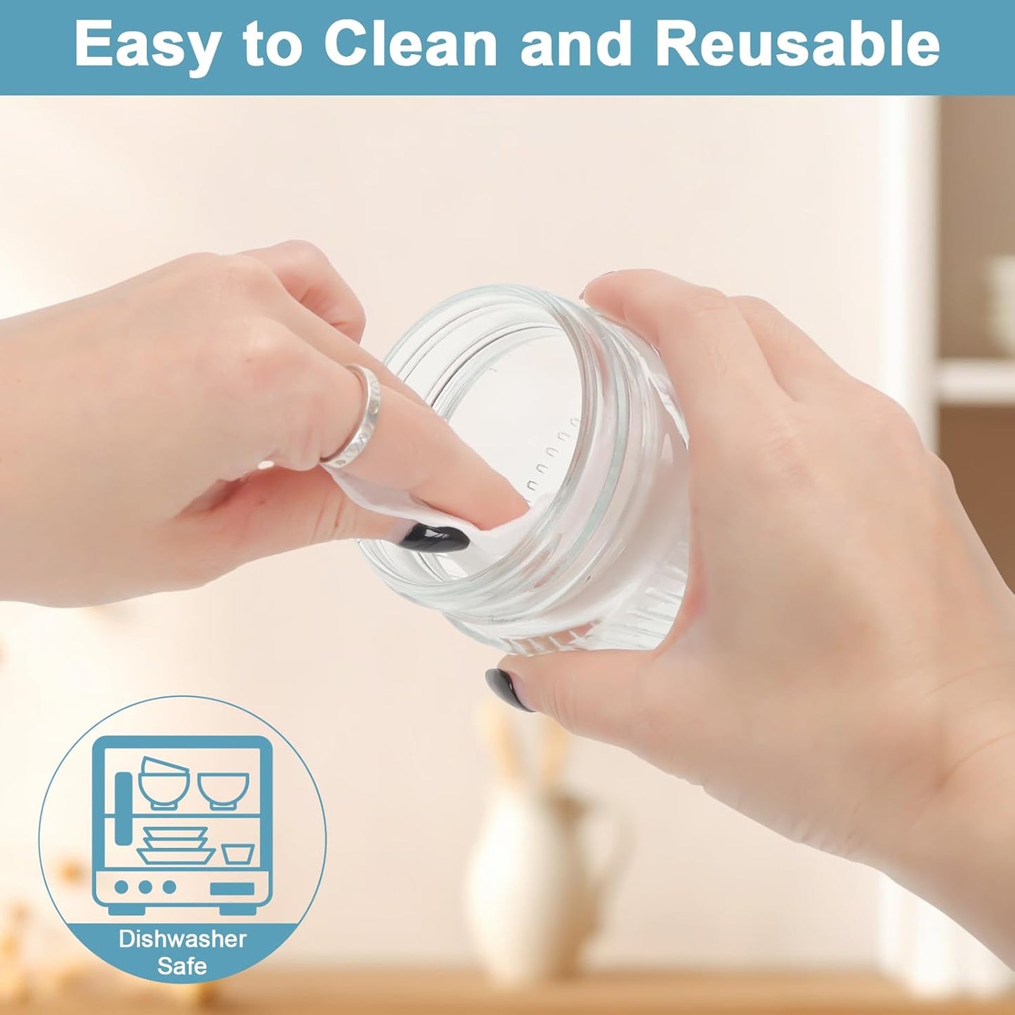 Cehomi 8 oz Mason Jars 6 Pack, 240 ml Glass Canning Jars with Regular Mouth Lids, Small Glass Storage Containers for Jelly, Jam, Honey, Pickles, Spice, Overnight Oats