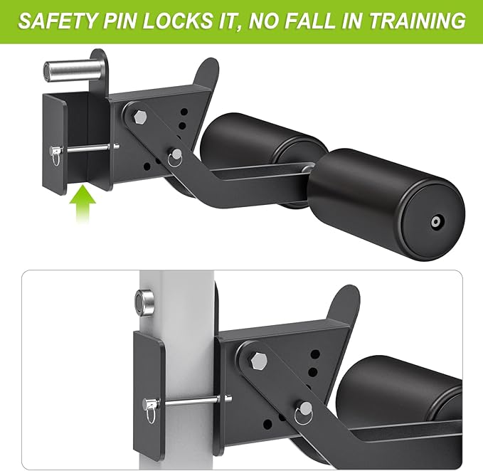 Kipika Nordic Hamstring Curl Squat Rack Attachment 5/8" or 1" Hole