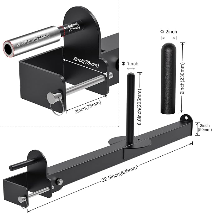 Kipika Belt Squat Lever Arm Attachment for 2" 2" and 3" x 3" Square 1" and 2" Weight