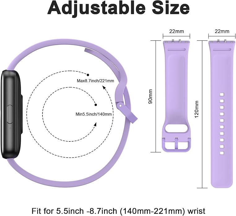 6 PACK Bands for Samsung Galaxy Fit 3 Band Women Men, Soft Silicone Sport Replacement Watch Strap Compatible with Galaxy Fit 3 SM-R390 Smartwatch Accessories
