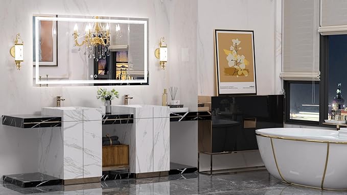 Keonjinn LED Bathroom Mirror 55 x 30 Inch