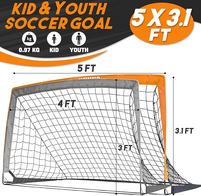 Kids Soccer Goals for Backyard 5×3, 6×4, 6×4, 9×5FT 9×5FT 2 2 Pieces