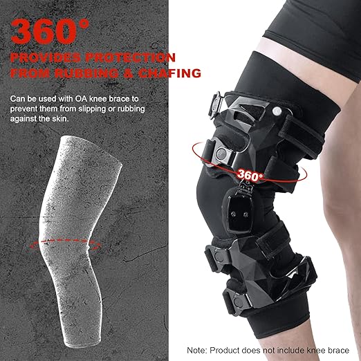 Knee Brace Undersleeve - Knee Undersleeves for Women & Men Leg Undersleeve for Knee Brace, Closed Patella,M (Pack of 1)