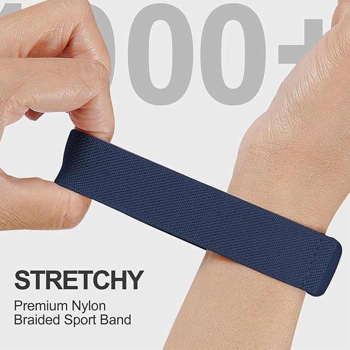 Magnetic Stretchy Nylon Compatible with Fitbit Charge 6 Bands/Fitbit Charge 5 Bands, Elastic Fabric Sport Adjustable Wristband Strap for Charge 5/6 Smartwatch Women Men