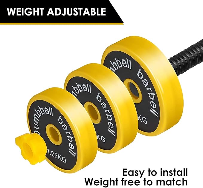 FUXION 44LB Adjustable Dumbbell Barbell Weight Pair