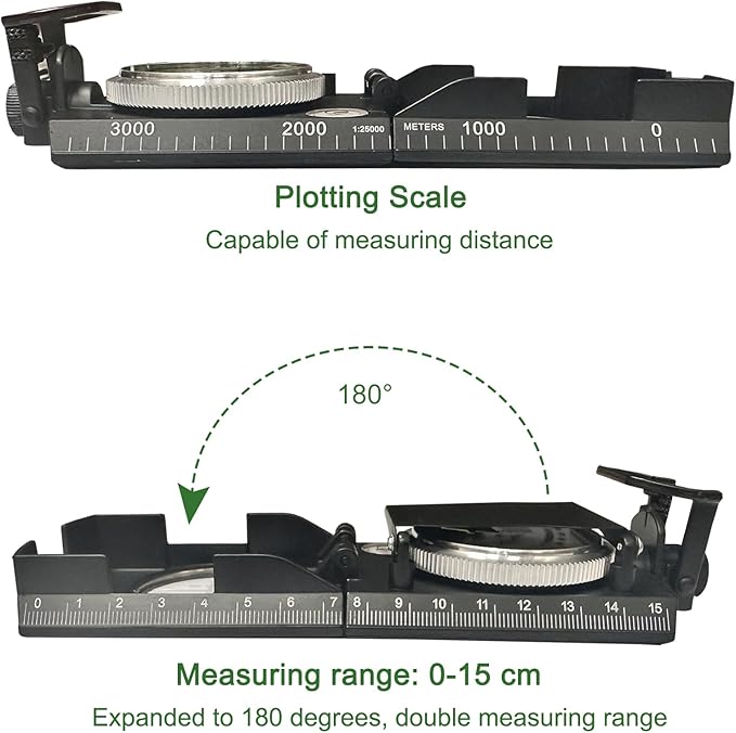 Lensatic Compass Military Grade IP65 Waterproof