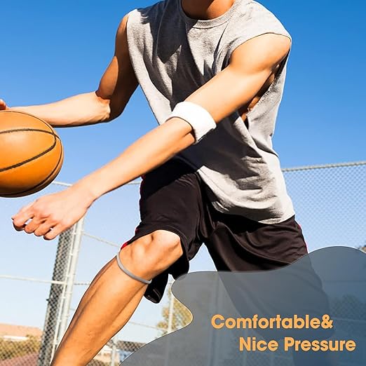 Knee Strap Patella Support: Knee Band for Patellar Tendon Pain Relief - Knee Brace for Tendonitis Jumpers Running Sports Basketball Men Women (Grey)
