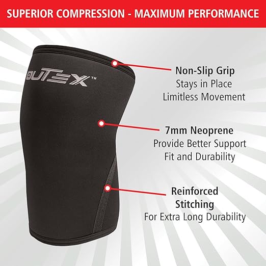 Knee Sleeves for Weightlifting & Powerlifting (Pair) – 7mm Neoprene Compression Knee Braces for Squats, Cross Training, Gym, Basketball & Workouts – Support for Men & Women (XX-Large)