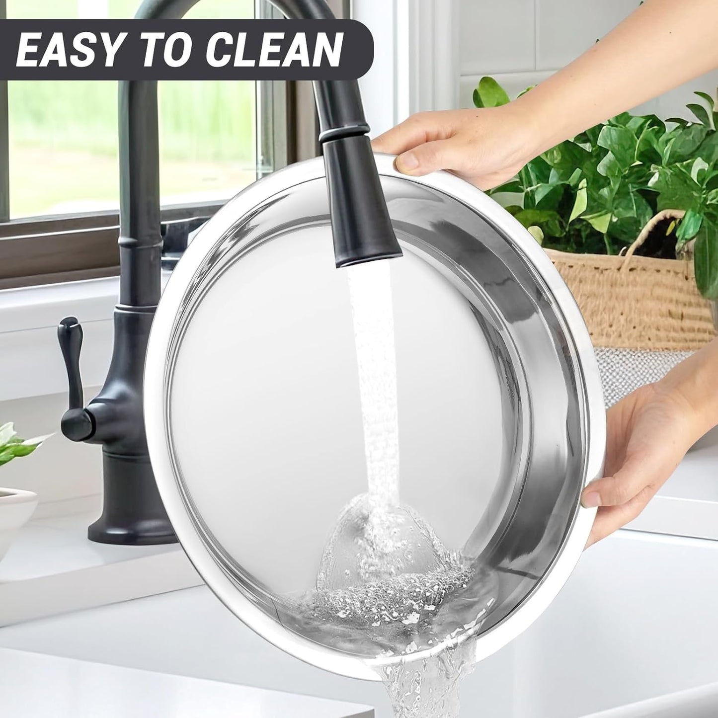 Round Chafing Dishes for Buffet 5 Qt,High Grade Chafing Dish Buffet Set with Stainless Steel Lid & Lid Holder,Full Size Pan,Food Warmers for Parties,Buffet,Wedding, Birthday 4 Pack (Half Gold)