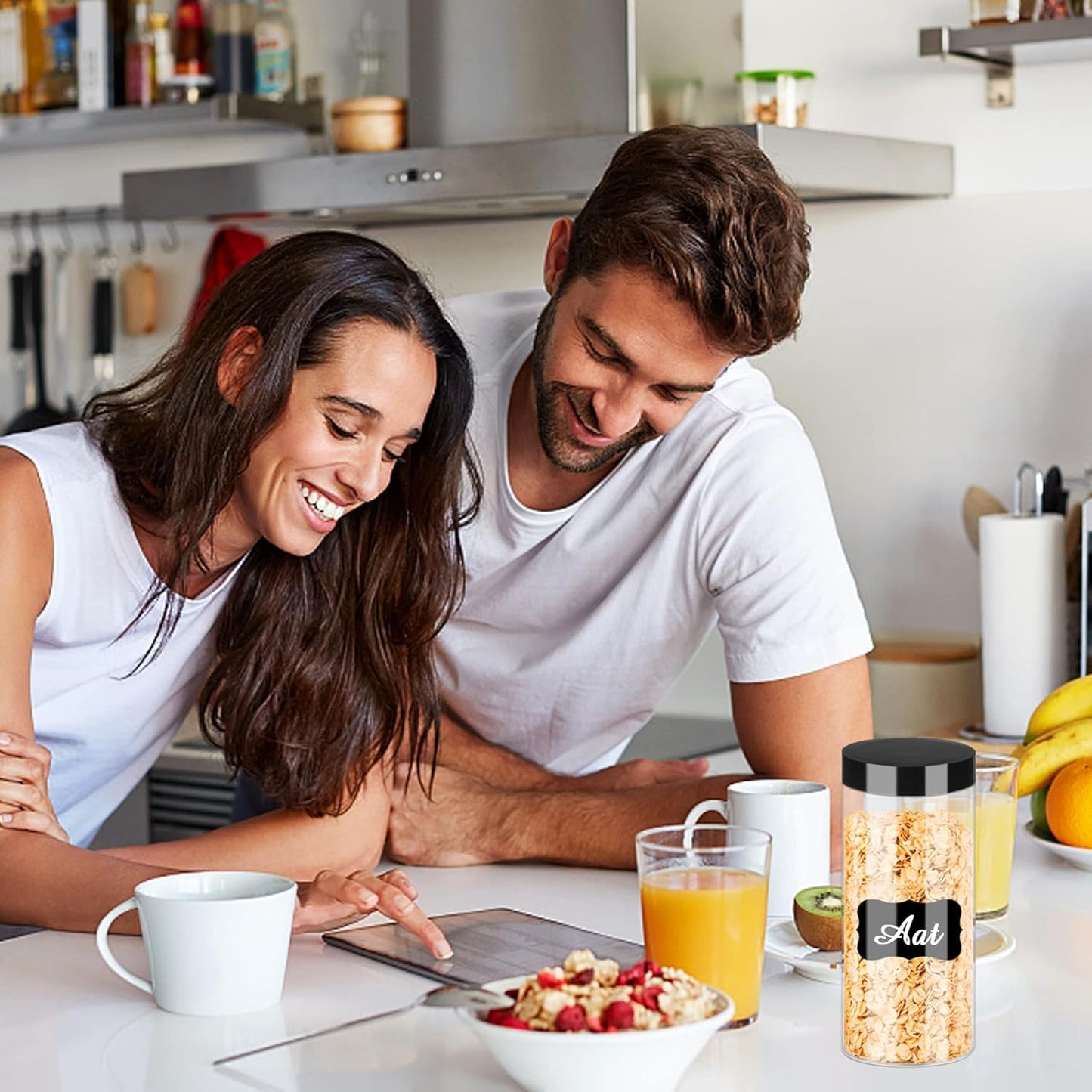 Plastic Jars with Lids 16OZ 16PCS Small Empty Slime Cosmetics Containers Clear Gift Food Jars Round PET Cream Jars with Black Lids Pen Labels for Kitchen Storage Spices Dry Food Butter