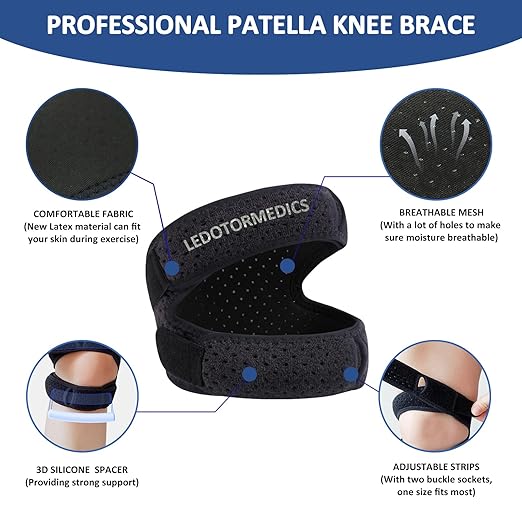 Knee Brace for Meniscus Tear - Adjustable Support for Men & Women - Breathable Neoprene Design for Sports, Running, Hiking, Arthritis & Injury Recovery(S/M)