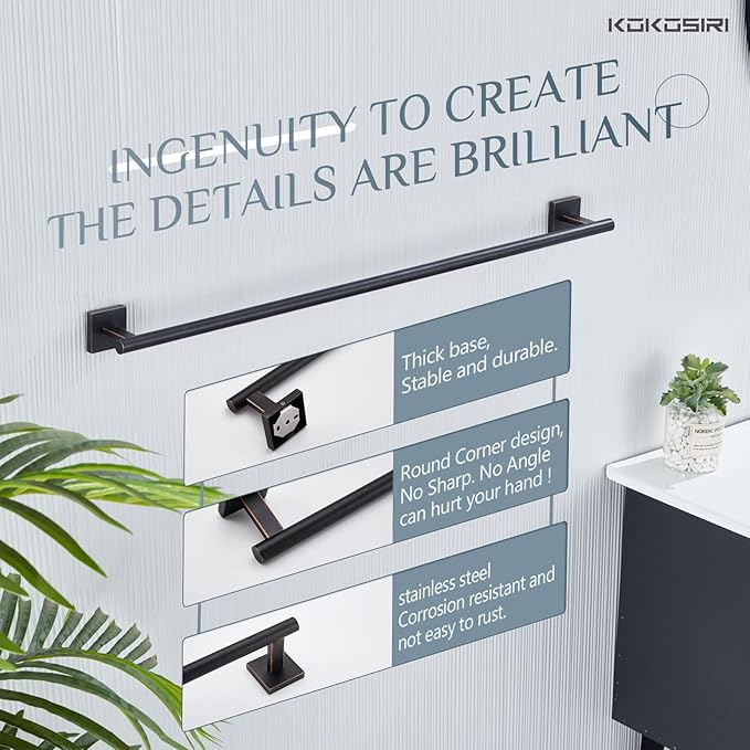 KOKOSIRI Bathroom Towel Bar 36'' Towel Holder 36 Inch B4005ORB-L36