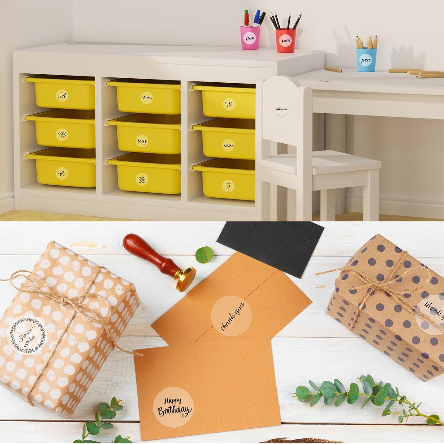 Thermal Labels,2 Inch Transparent Color Round Thermal Printer Stickers,Self-Adhesive Round Direct Thermal Labels,Thermal Stickers for DIY Logo Design,Name Tag (300/Roll