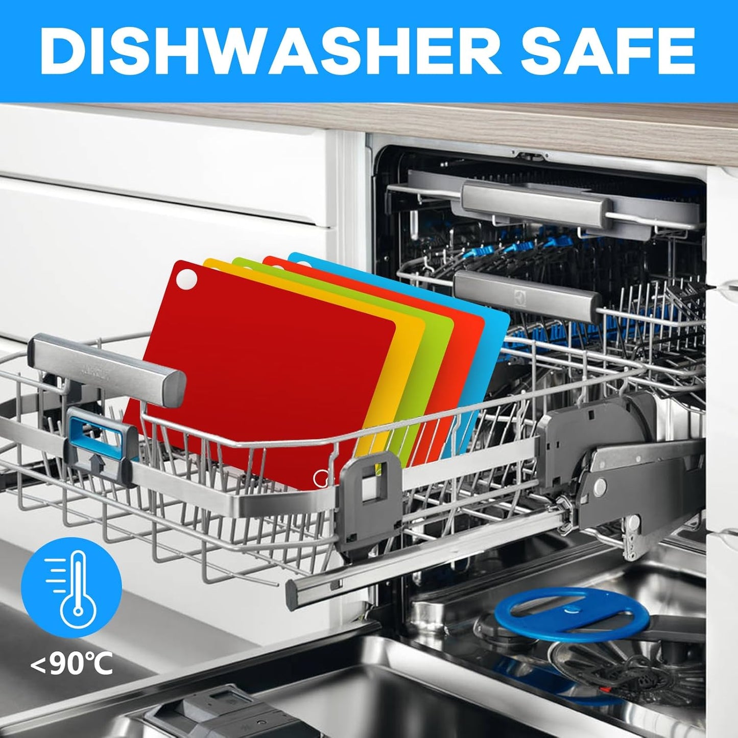 GoodLuck 7 Pieces Flexible Cutting Boards with Hanging Hole, BPA Free Plastic Cutting Boards for Kitchen, Non Slip Cutting Mat for Meat and Vegetables