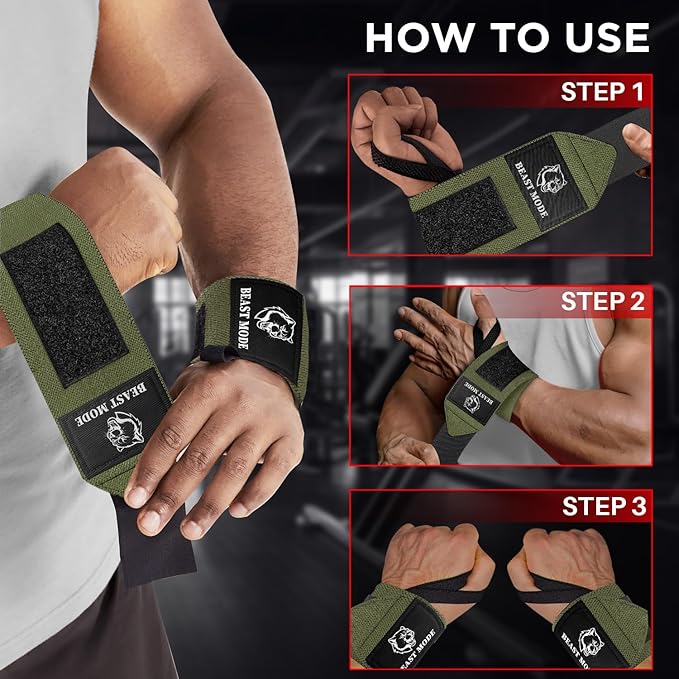 TECEUM Weightlifting 18" & 12" Wrist Wraps with Thumb Loop β Heavy Duty Wrist Workout Braces for Men and Women β Ideal for Powerlifting, Strength Training, Bodybuilding