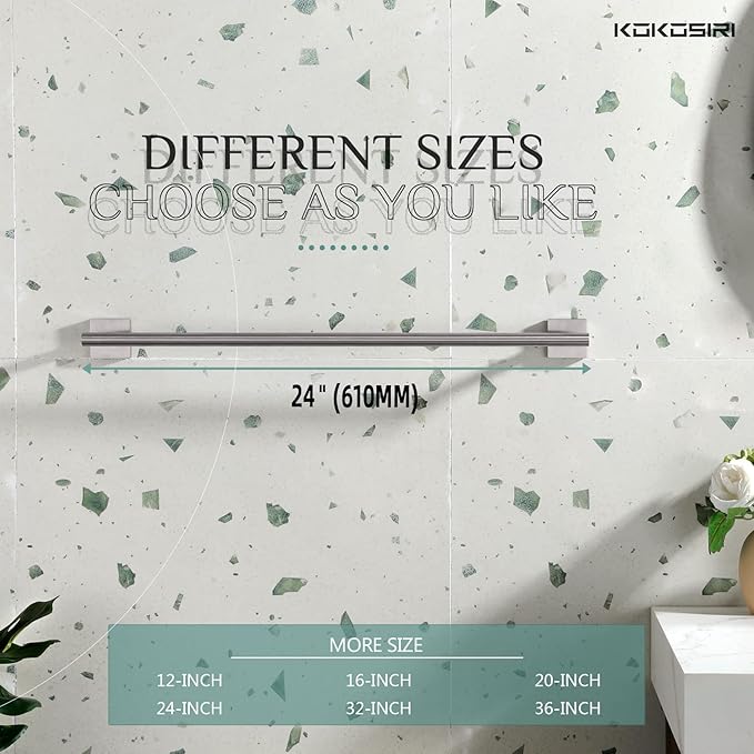 KOKOSIRI Towel Holder Bathroom Accessories Towel Bar 24 Inch B4005BR-L24