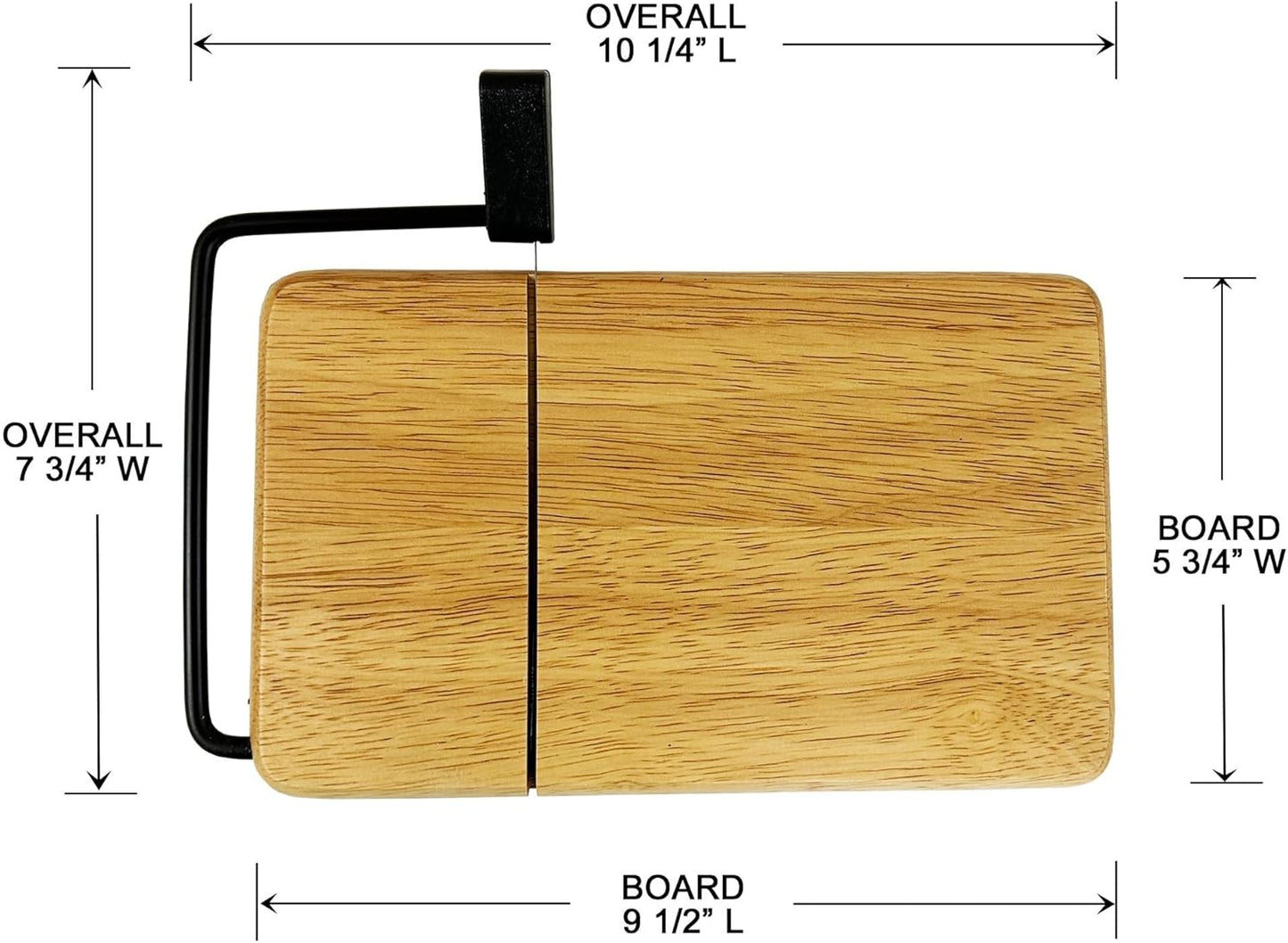 Prodyne Thick Beechwood Cheese Slicer, 9 ½" x 6" x ⅞"