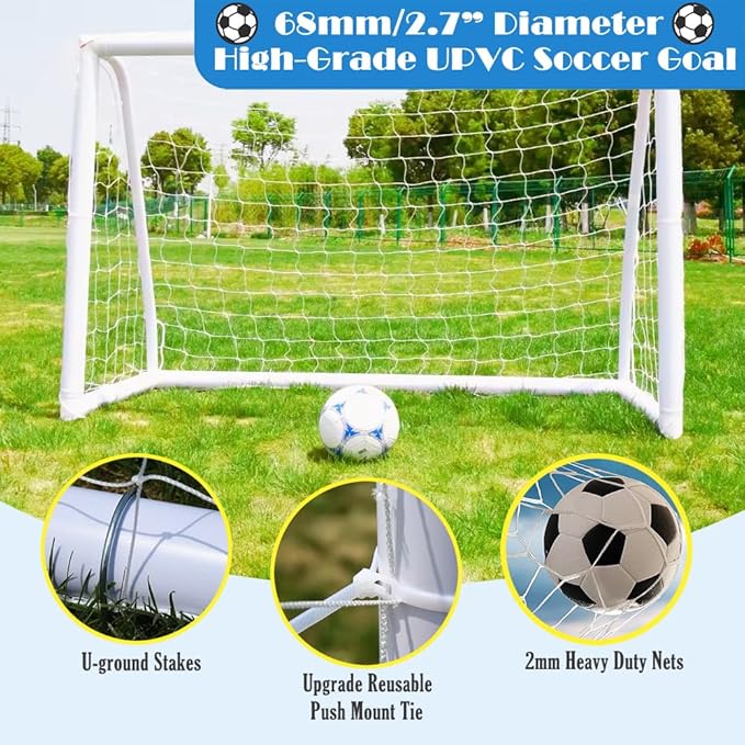 KATARUS Soccer Goal 12x6FT/10x6.5FT/8x6FT/8x5FT/6x4FT Outdoor Soccer Net Goals