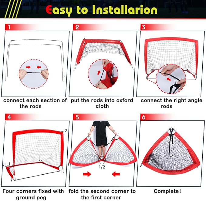 Kids Soccer Goal Set Pop Up Backyard Soccer