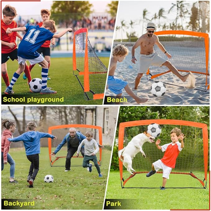 Kids Soccer Goal Set Pop Up Backyard Soccer