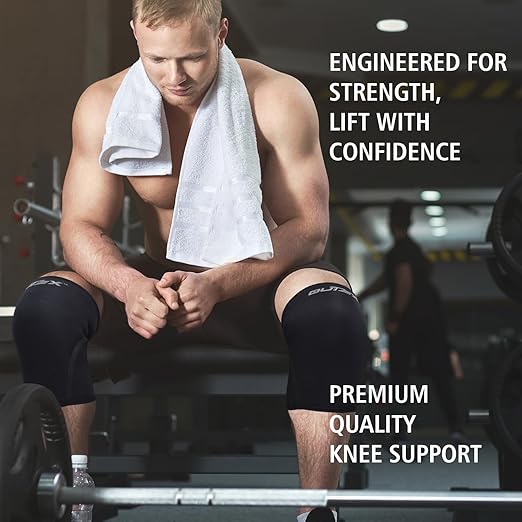 Knee Sleeves for Weightlifting & Powerlifting (Pair) – 7mm Neoprene Compression Knee Braces for Squats, Cross Training, Gym, Basketball & Workouts – Support for Men & Women (X-Large)