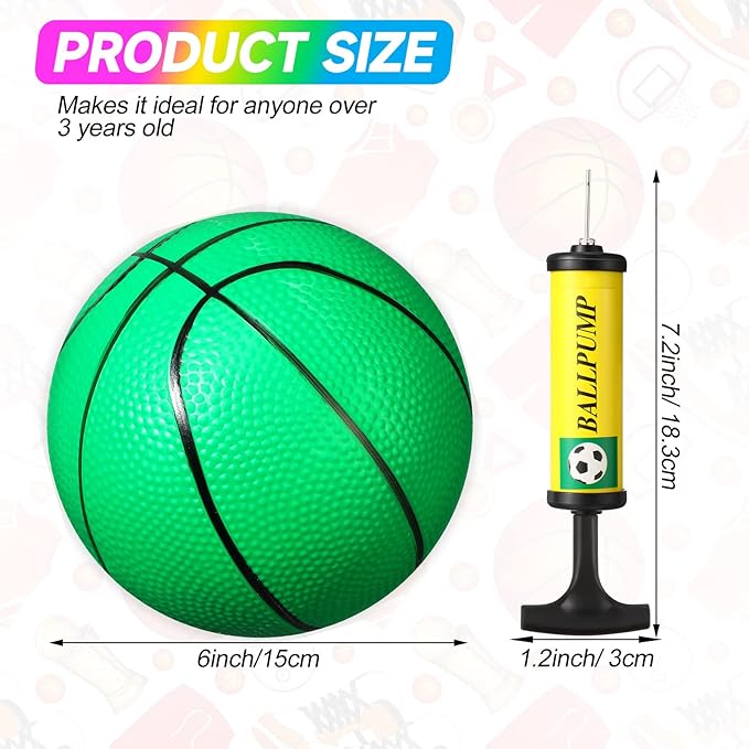 Leitee 30 Pcs 6 Inch Mini Basketballs 6 Colorful
