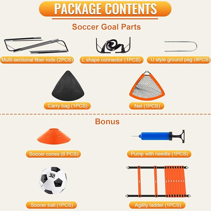 Kids Soccer Goal for Backyard Soccer Nets 4' 3' Portable