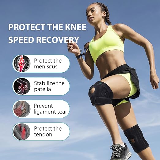 KD Knee Brace with Side Stabilizers: Knee Support for Weightlifting, Running, Workout, Arthritis, Meniscus Tear, Men Women (Large)