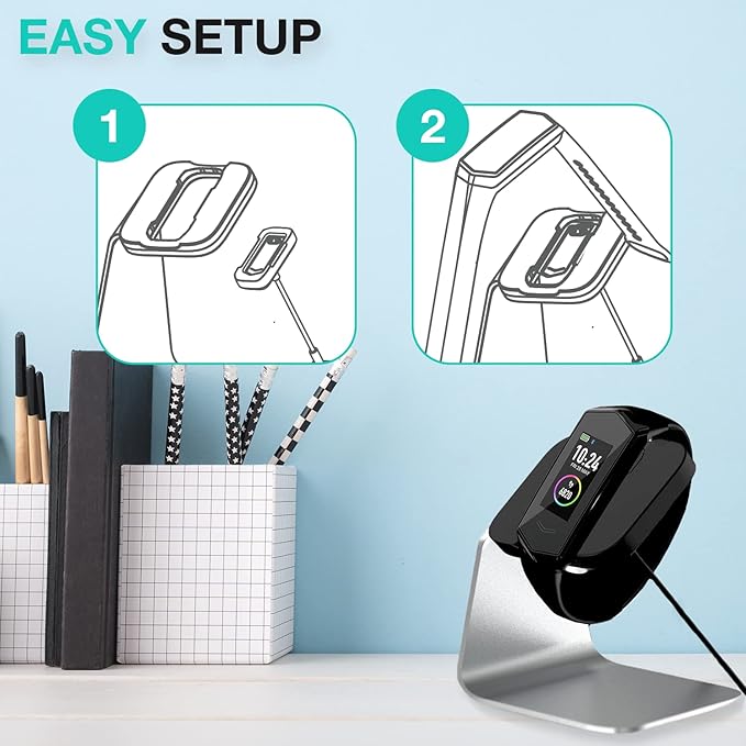 KORE 2.0 Elite Smartwatch Charging Stand - Aluminium Charging Watch Stand for Kore 2.0 Fitness Tracker l Sleek, Non-Slip Heart Rate Monitor Watch Holder Stand l Great Night Stand Accessories