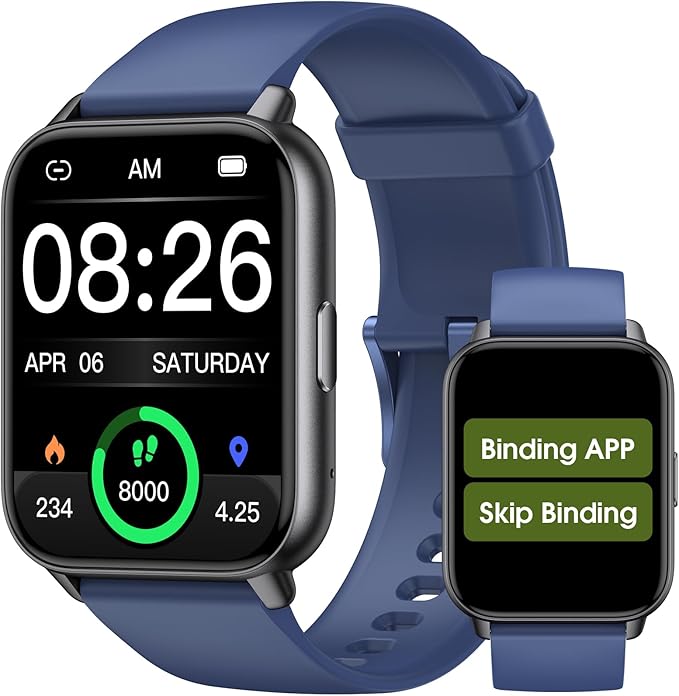 Kummel Smart Watch for Men Women, No App/Phone Required, Fitness Tracker with Pedometer, Bluetooth Call (Answer/Make Call), Heart Rate Blood Oxygen Monitor Step Counter, 100+ Sports Modes