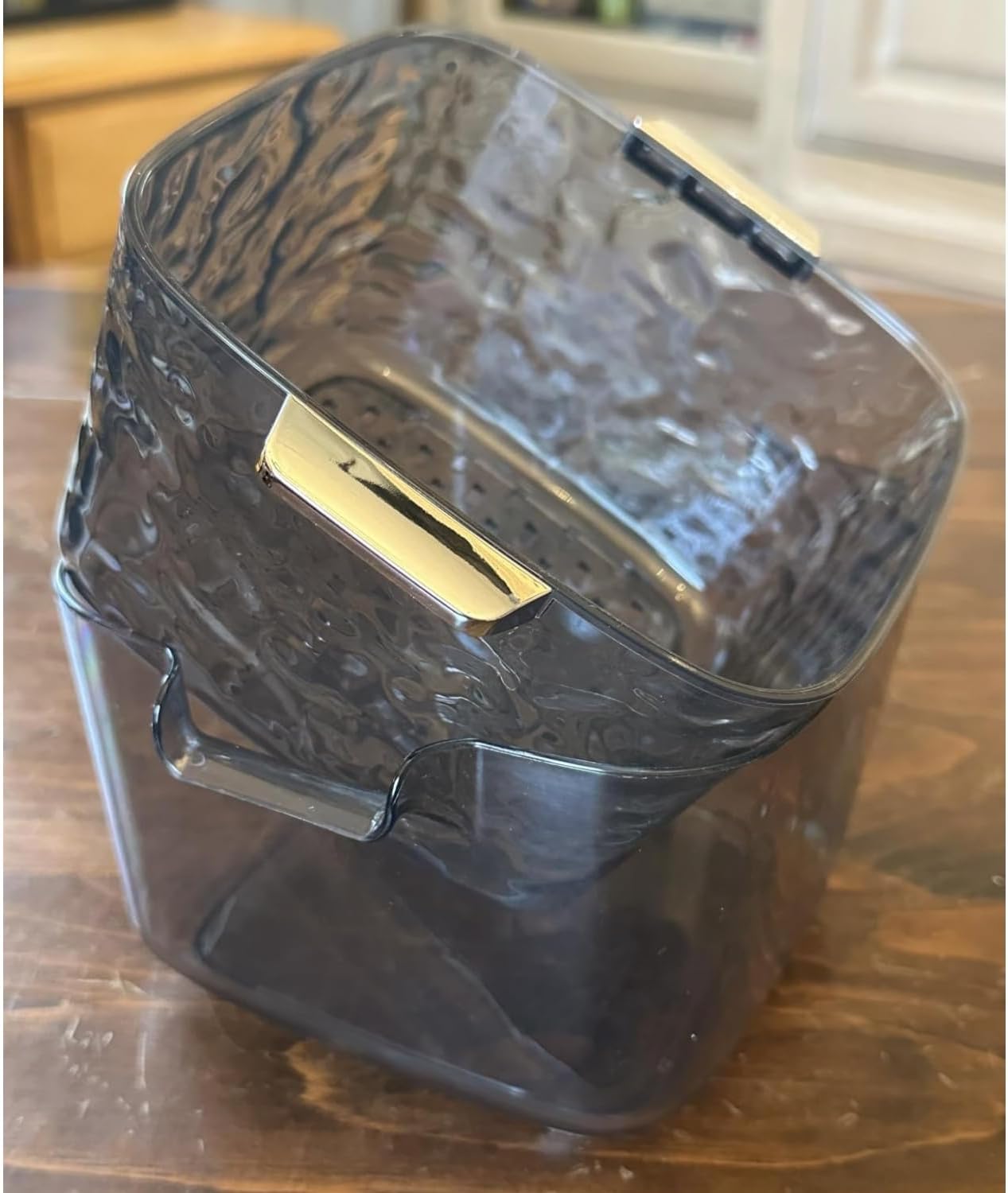 2 Pcs Vegetable Washing Drainage Basket Drain Colander Bowl Set Kitchen Colander Bowl for Noodles Salads, Grey