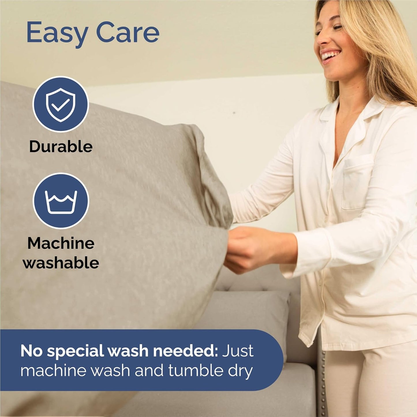 Split King Size 5 Piece Sheet Set - Comfy Breathable & Cooling Bed Sheets Set - Hotel Luxury Bedding for Women, Men, Kids, Teens, Boys & Girls - Deep Pockets & Wrinkle Free - Beige (Heathered Sheets)