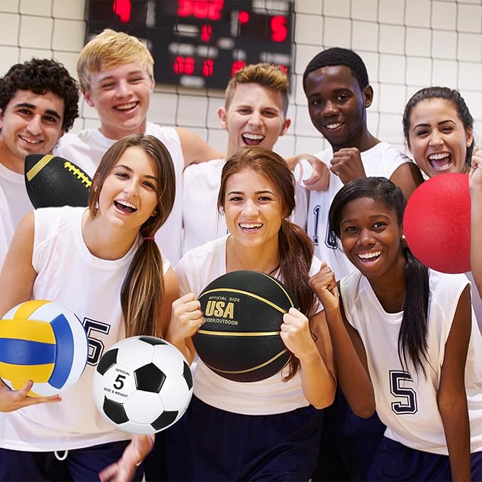 Leyndo 18 Pcs Bulk Sport Balls Set Basketball