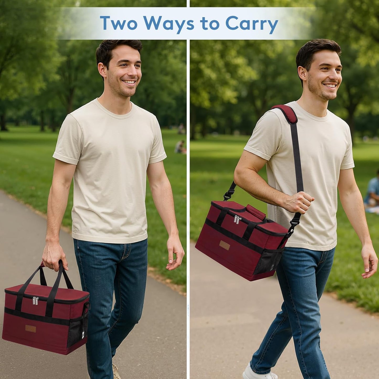 Lifewit Cooler Bag 30/50/60 Cans Collapsible and Insulated Large Lunch Bag Leakproof Soft Cooler Portable Tote for Camping/BBQ/Family Outdoor Activities