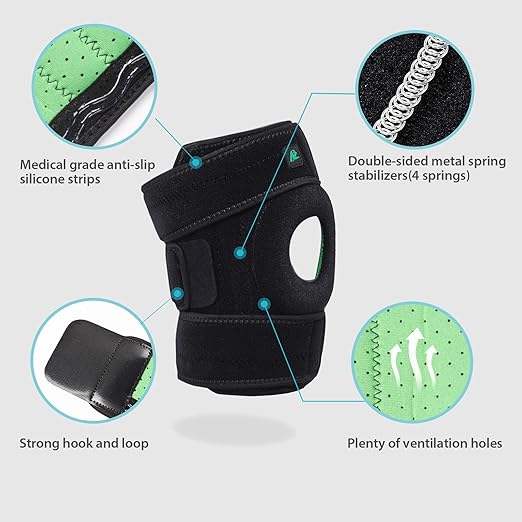 KD Knee Brace with Side Stabilizers: Knee Support for Weightlifting, Running, Workout, Arthritis, Meniscus Tear, Men Women (Large)