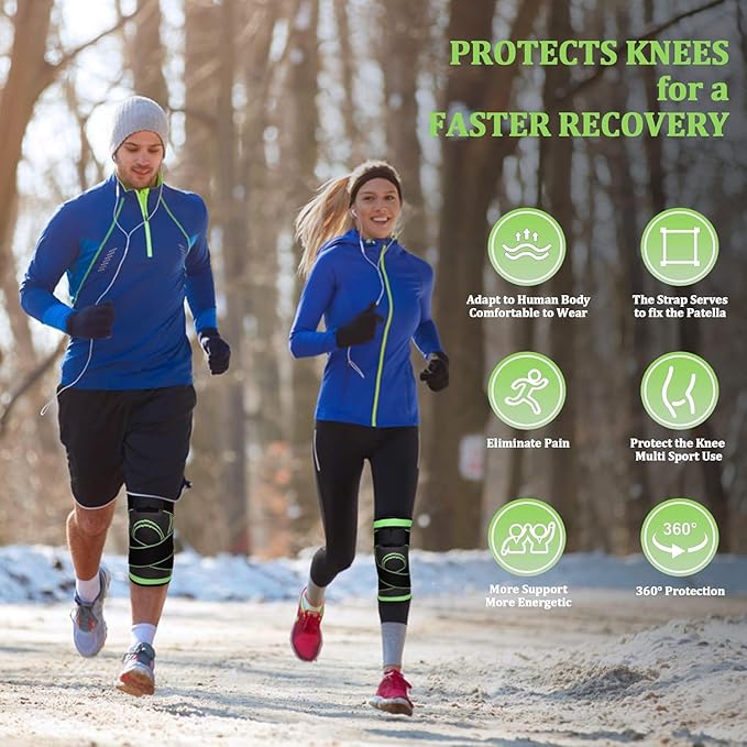 Knee Sleeve, knee Support for women and men with Removable Adjustable Straps, Premium Knee Compression Sleeve and Knee Brace for Arthritis Pain, Running, Cross Training