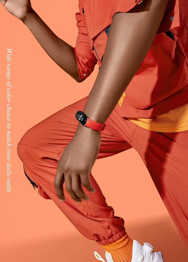 LeongLzt(4/5/8 PACK) Xiaomi Mi 5/6/7 Strap/Amazfit Band 5/6 Replacement Bands for Mi Band 5/6/7 SmartWatch Bands & Amazfit Band 5/6, Skin-Friendly Soft & Flexible Silicone Straps for Male and Female