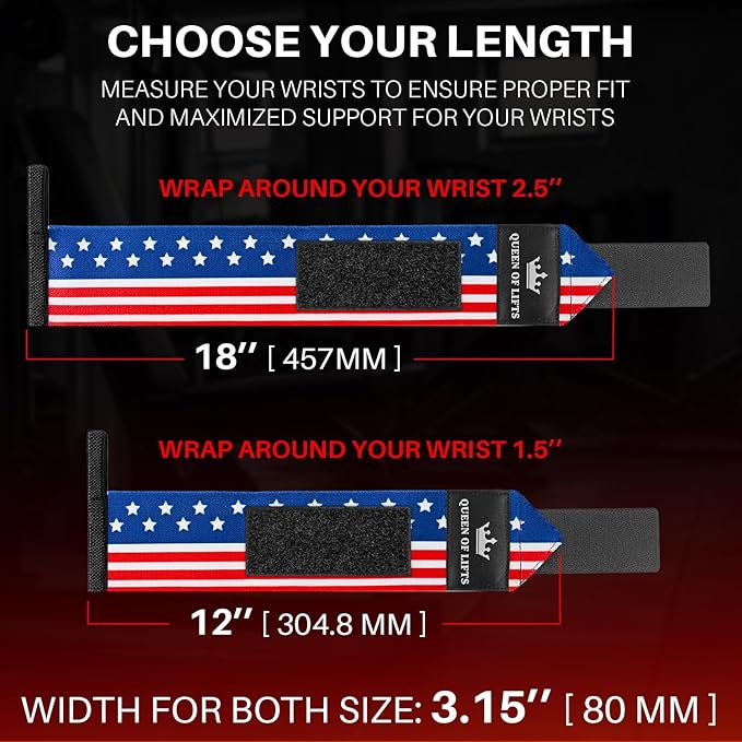 TECEUM Weightlifting 18" & 12" Wrist Wraps with Thumb Loop β Heavy Duty Wrist Workout Braces for Men and Women β Ideal for Powerlifting, Strength Training, Bodybuilding
