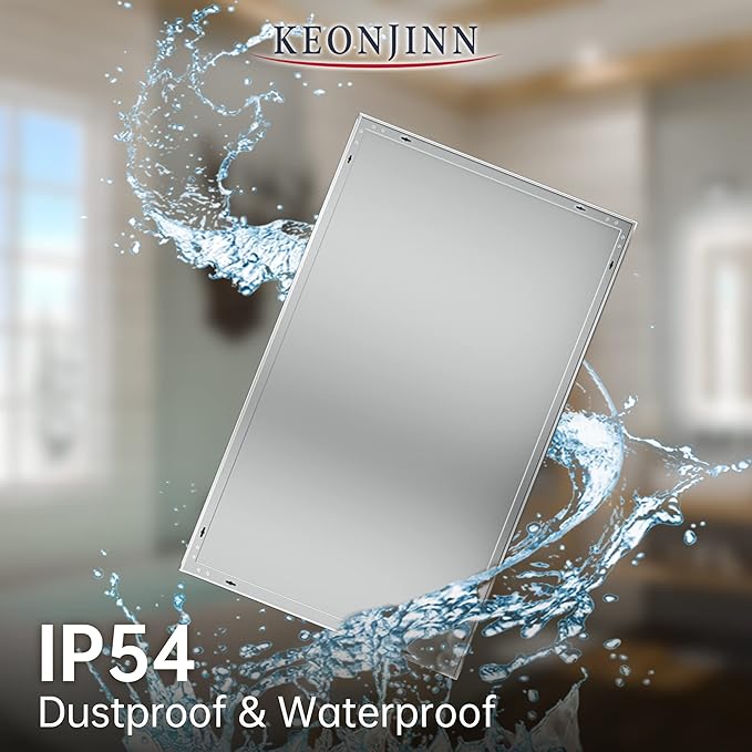 Keonjinn 48 x 36 Inch LED Bathroom Mirror