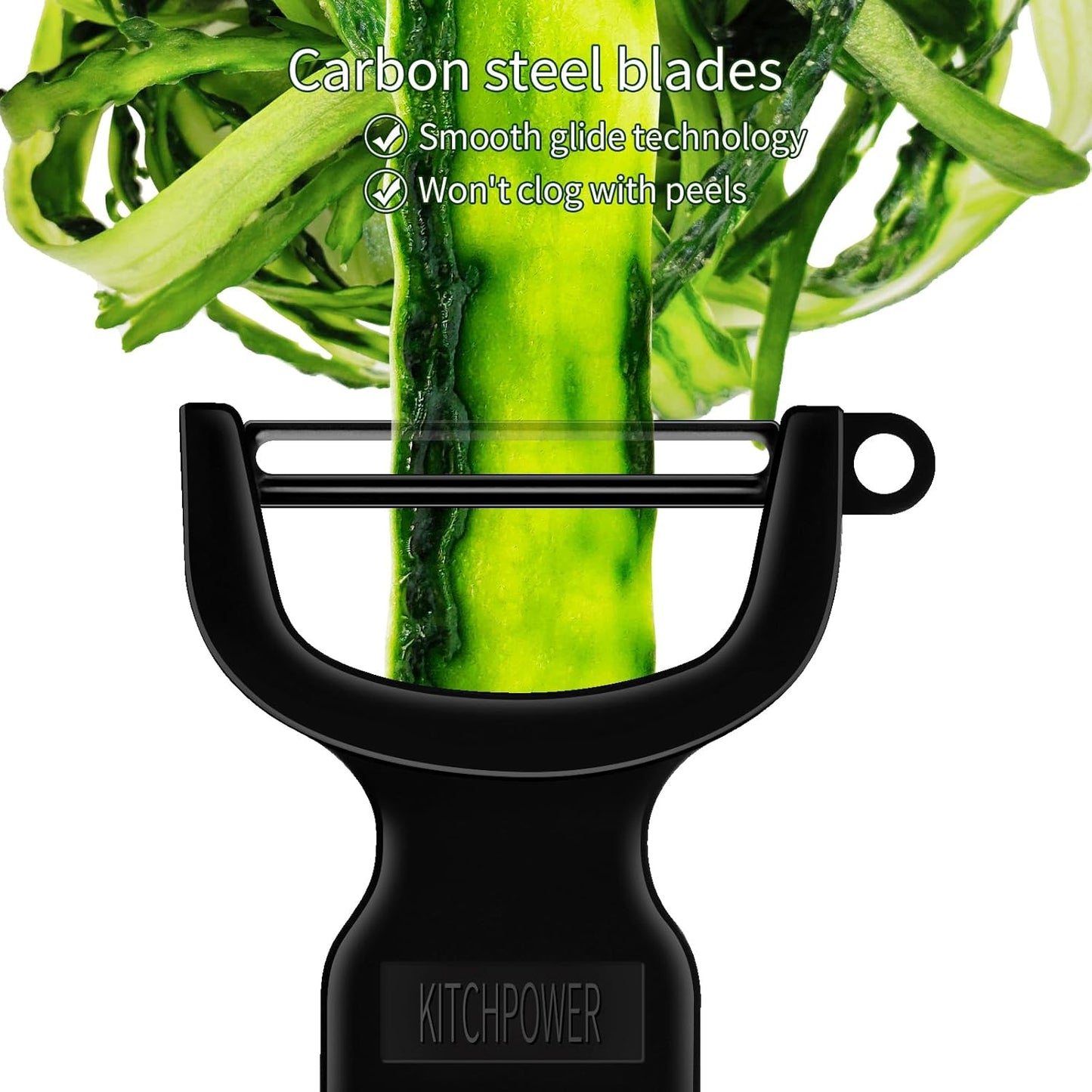 Original Vegetable Peeler, Potato Peelers for kitchen Carbon Steel Blade 3-Pack Grey/Blue/Black