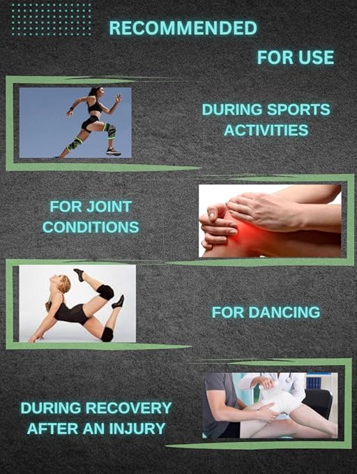 Knee Brace Adjustable with Straps Knee Compression Sleeve for Arthritis for Men and Women Compression Knee Support for Gym, Running, Working Out, Size S/M 1 pair, Green