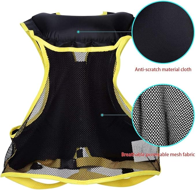 OMOUBOI Snorkel Vests Adults Inflatable Floatage Jackets Lightweight Kayak Buoyancy Vest Portable Floatage Vests for Diving Surfing Swimming Outdoor Water Sports (Suitable for 90-220lbs)