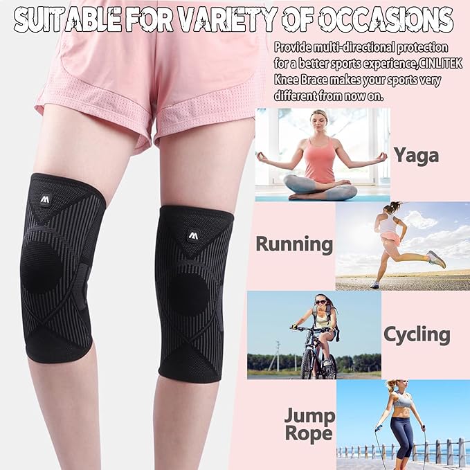 Knee Supports Brace for Joint Pain Relief, Arthritis,Injury Recovery, Ligament Injury, Meniscus Tear,Knee Pain Relief, ACL, MCL, Tendonitis, Running,Jogging Squats, Sports