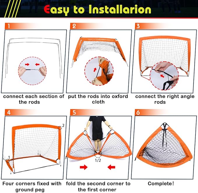 Kids Soccer Goal Set Pop Up Backyard Soccer