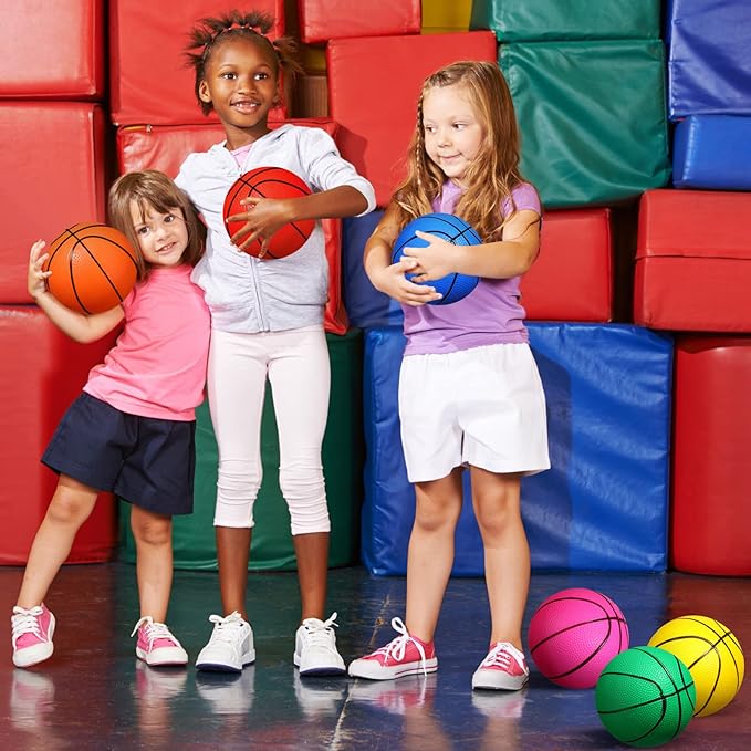 Leitee 30 Pcs 6 Inch Mini Basketballs 6 Colorful