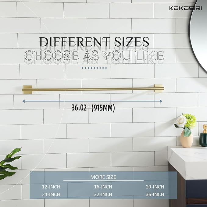 KOKOSIRI Bathroom Towel Bar 36'' Towel Holder 36 Inch B4005BG-L36