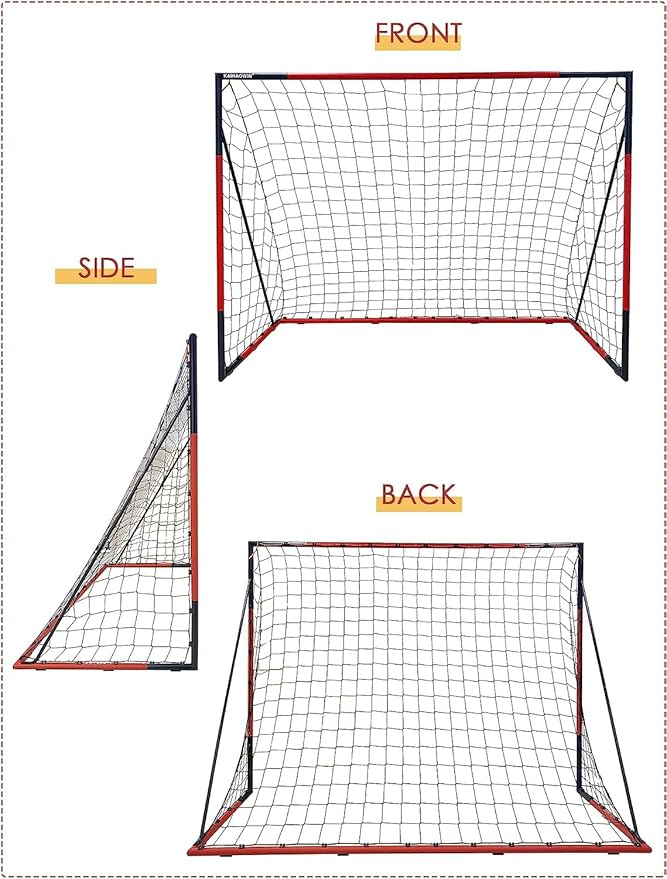 KAIHAOWIN Soccer Goal 3'x2.5' 6'x4'|8'x6'|10'x6.6'-Steel Frame